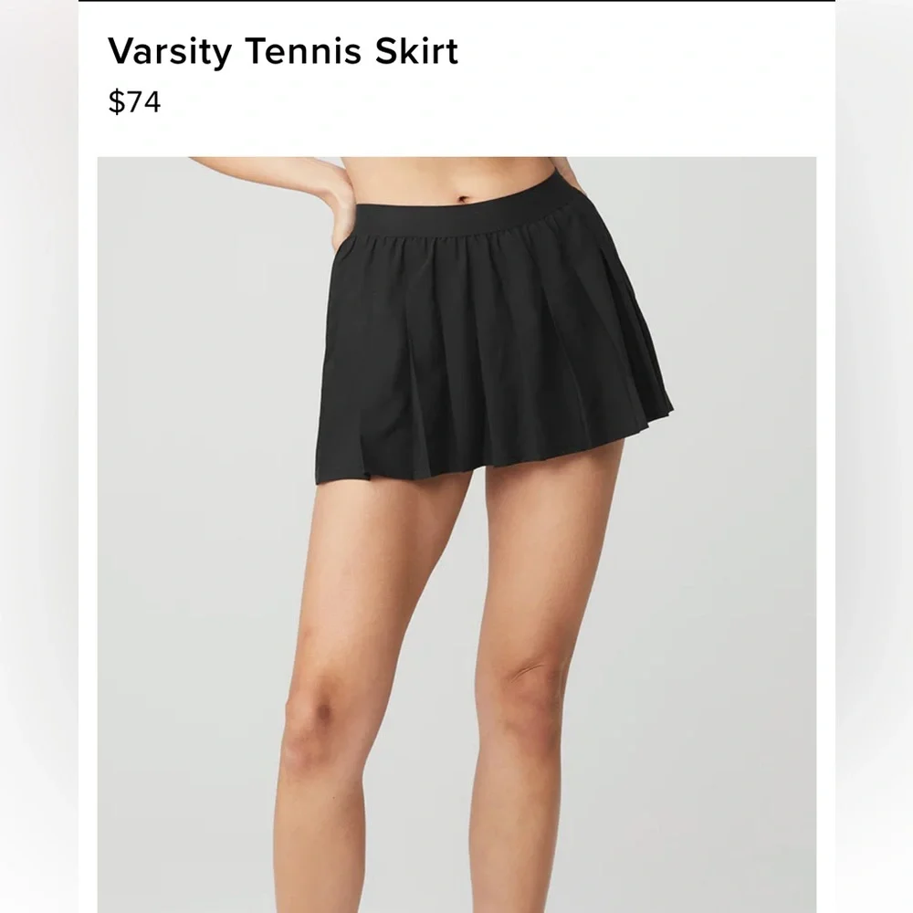 ALO YOGA VARSITY TENNIS SKIRT SIZE:S Worn once Color: BLACK